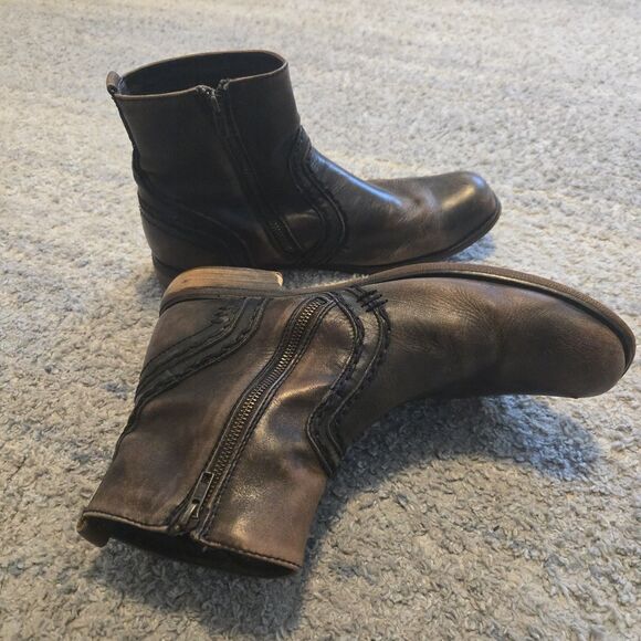 Bed Stu Boots Mens Size 12 Brown Leather Ankle Side Zip  Distressed main image 7